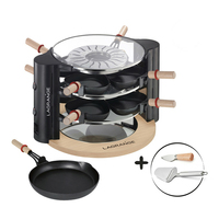 LAGRANGE Evolution raclette 8 personne(s) 900 W Noir, Chrome, Transparent, Bois