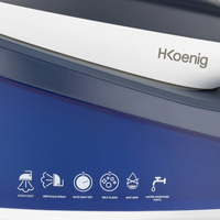 H.Koenig V7 Centrale vapeur 2600 W 1,5 L Semelle en céramique Bleu, Blanc