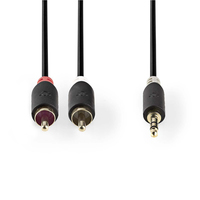 Nedis CABW22200AT10 câble audio 1 m 3,5mm 2 x RCA Anthracite