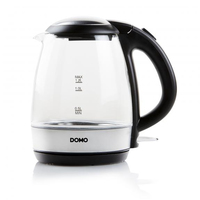 Domo DO9218WK bouilloire 1,2 L 2200 W Noir, Argent