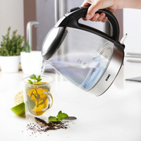 Domo DO9218WK bouilloire 1,2 L 2200 W Noir, Argent