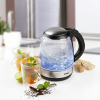 Domo DO9218WK bouilloire 1,2 L 2200 W Noir, Argent