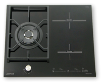 Airlux ATGI612BK plaque Noir Intégré 60 cm Combi 3 zone(s)