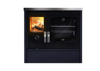 Deville C086AB06 poêle Autoportante Briquettes de bois Noir, Bleu
