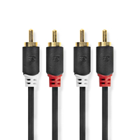 Nedis CABW24200AT05 câble audio 0,5 m 2 x RCA Anthracite