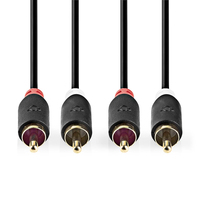 Nedis CABW24200AT05 câble audio 0,5 m 2 x RCA Anthracite