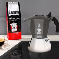 Bialetti Brikka Induction Cafetière à moka Noir, Acier inoxydable
