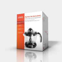 Livoo DOD131N presse-agrumes Centrifugeuse lente 25 W Noir, Transparent