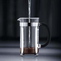 Bodum Chambord Noir, Acier inoxydable, Transparent