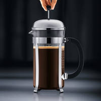 Bodum Chambord Noir, Acier inoxydable, Transparent