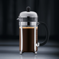 Bodum Chambord Noir, Acier inoxydable, Transparent