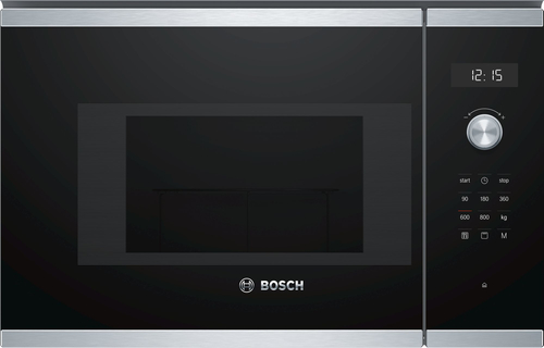 Bosch Serie 6 BEL524MS0 micro-onde Intégré (placement) Micro-ondes grill 20 L 800 W Noir, Acier inoxydable