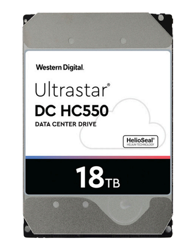 Western Digital Ultrastar DC HC550. HDD capacity: 18 TB, HDD speed: 7200 RPM, Storage drive buffer size: 512 MB, HDD size: