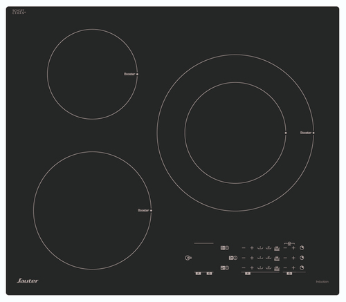 Sauter SPI5361B plaque Noir Intégré 60 cm Plaque avec zone à induction 3 zone(s)