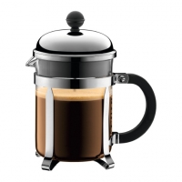 Bodum Chambord Noir, Acier inoxydable, Transparent